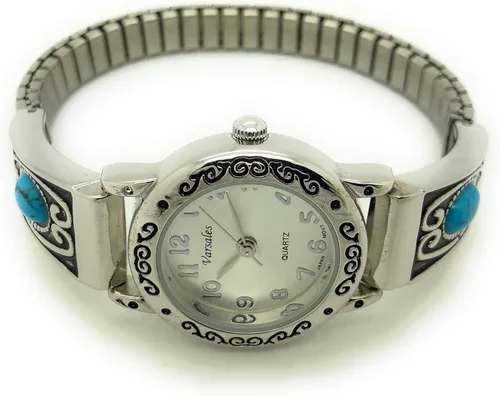 Vista 3 de Varsales Reloj de moda con banda elástica elástica Western Stones para mujer