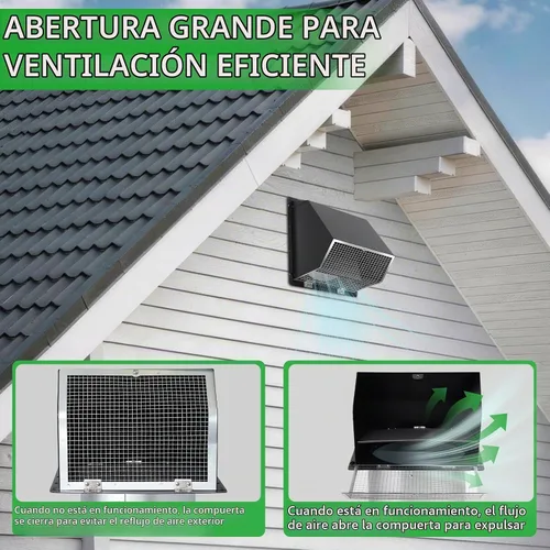 Vista 3 de Cubierta de ventilación para secadora de 3 pulgadas, rejilla de ventilación de pared con pantalla y amortiguador, cubierta de ventilación exterior
