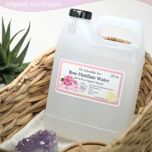 Vista 2 de Dr Adorable - 32 oz - Agua de rosas - Tónico facial orgánico 100% natural Limpiador sin alcohol hidrosol rosa búlgara para rostro y cabello