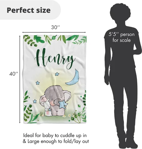 Vista 5 de Mantas de bebé personalizadas para niños con nombre, mantas de bebé personalizadas, regalos personalizados para niño recién nacido, manta de bebé