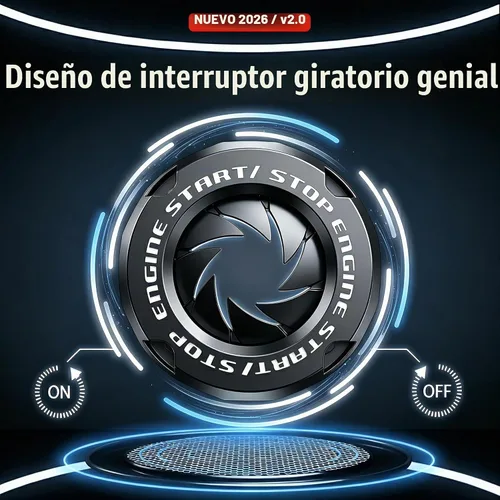 Vista 3 de Cubierta de Botón de Arranque Giratorio, Accesorios de Motor de Coche Push to Start Stop, Cubierta de Interruptor de Encendido Automático, Regalo