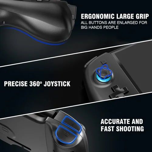 Vista 7 de Profession Switch Handheld Controller Compatible with Nintendo SwitchOLED, One Piece Switch Controllers Ergonomic For Big Hands with Adjustable