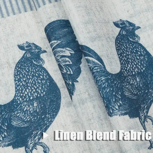 Vista 4 de SXZJTEX Farmhouse Rooster - Cortinas rústicas de estilo bohemio para cocina, paneles con dobladillo para cortinero, para sala de estar, cocina, baño