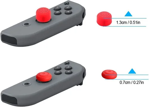 Vista 7 de Kourpar Joy-Con LR Carcasa protectora de silicona compatible para Nintendo Switch Joy-Con controladores con tapas para pulgar 2 pares