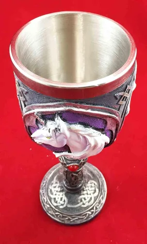 Vista 4 de PURITY VINO ENCANTADO UNICORNIO GOBLET CÁLIZ ACERO INOXIDABLE CON CUERPO DE RESINA
