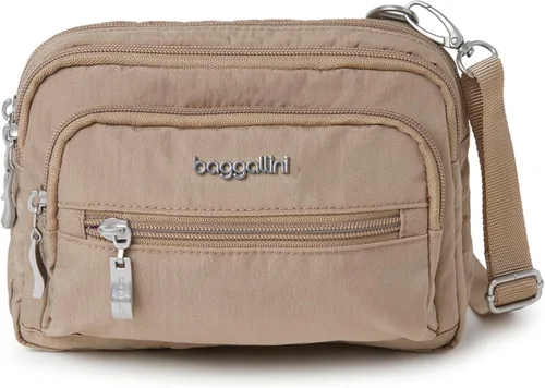 Vista 28 de Baggallini Bolsa cruzada pequeña con triple cremallera para mujer, 8 x 6 pulgadas, ligera, convertible