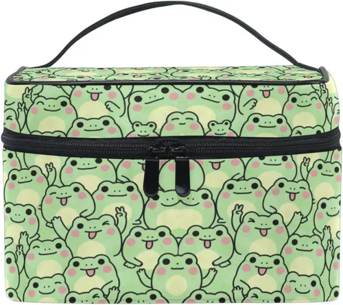 Vista 39 de Bolsa de Maquillaje, Estuche de Maquillaje Organizador de Viaje con Diseño de Calavera y Flores, Estuche de Cosméticos, Bolsas de Aseo para Niñas