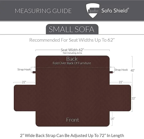 Vista 4 de Sofa Shield Protectores de sofá, color chocolate/beige, sofá para asiento de hasta 62 pulgadas de ancho y sofá para asiento de hasta 88 pulgadas