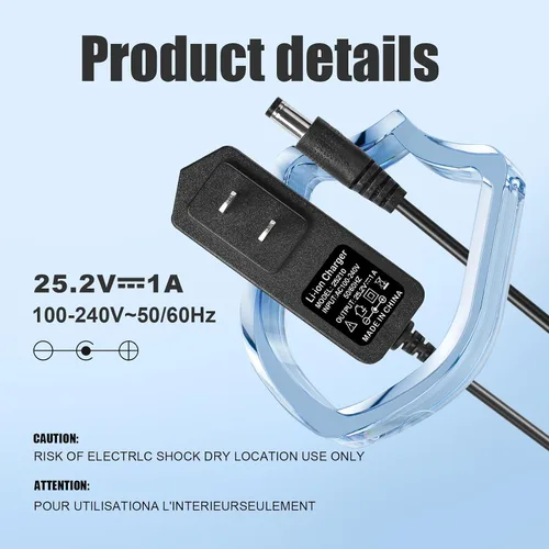 Vista 2 de Cargador de pistola de masaje de 24 V-25.2 V para Taotronics, Hypervolt, Opove, Toloco, Legiral, Bobbito, pistolas de masaje de percusión de tejido