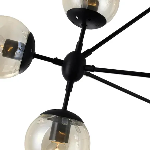 Vista 4 de CWI Lighting Lámpara de araña de metal contemporánea con 10 luces en negro