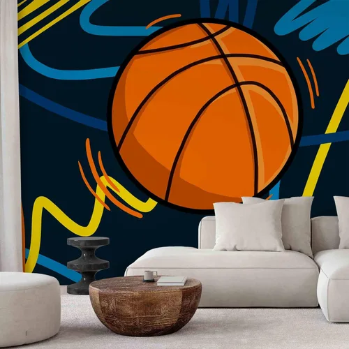 Vista 2 de artgeist Wall Mural Basketball 79x55 in - Non-Woven Wallpaper Fleece Wall Decor Photo Print Picture Image Design Home Mural Hall Sport i-A-10010-a-a