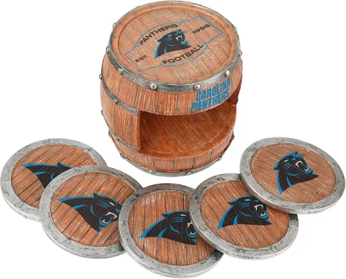 Vista 3 de FOCO NFL Team Logo 5-Pack Barrel Beverage Drink Coaster Set