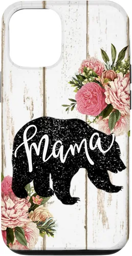 Vista 11 de Funda para iPhone 12 mini rústico de la casa rural linda mamá Woodgrain Shiplap Board Mama Bear
