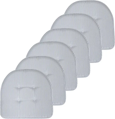 Vista 97 de Sweet Home Collection - Cojín de asiento de espuma viscoelástica y respaldo de caucho antideslizante con capitoné para silla, cojín en U, 17x16 Gris