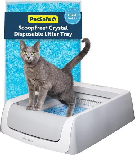 Vista 14 de Caja de arena para gatos PetSafe Legacy ScoopFree Crystal Pro autolimpiante automática - Caja de arena para gatos con entrada frontal, detección