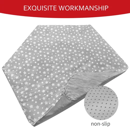 Vista 3 de Funda para tapete de juego para bebé (solo cubierta) compatible con tapete POP 'N GO, protector hexagonal antideslizante e impermeable