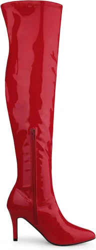 Vista 6 de Allegra K Botas altas de tacón de aguja puntiagudas sobre la rodilla para mujer