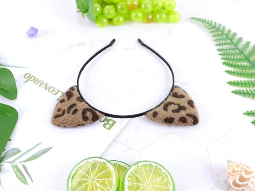 Vista 6 de Bonnie Z. Leonardo Jaguar Ears - Diadema con orejas de gato, color marrón