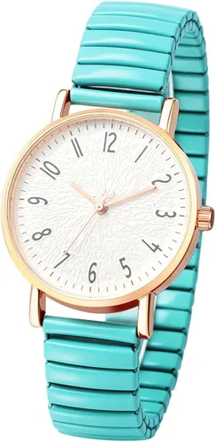 Vista 17 de OIDEA Relojes de mujer con correa elástica: relojes de pulsera de gran tamaño con números arábicos analógicos de cuarzo para mujer, banda elástica