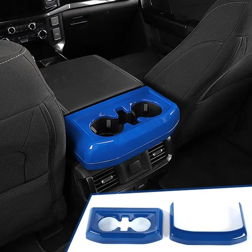 Vista 14 de GZXinWei Panel de Cubierta del Portavasos de la Consola Central Trasera Adhesivo de Marco de Decoración de Ajuste Interior Accesorios para F150