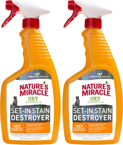 Vista 10 de Nature's Miracle Removedor de manchas y olor solo para gatos con Oxy, 710 ml