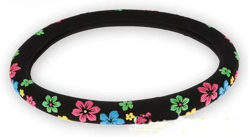 Vista 2 de Funda para volante con diseño de flores nuevas para mujer (cártamo)