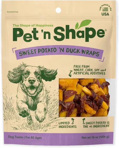 Vista 11 de Pet 'n Shape Sweet Potato Chews – Golosinas naturales de batata envuelta en pollo para perros - 42 onzas