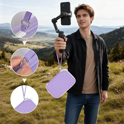 Vista 6 de Funda rígida EVA cardán para DJI Osmo Mobile 8/7P/7, púrpura