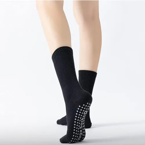 Vista 2 de Calcetines de yoga y pilates con empuñaduras para mujer, antideslizantes, coloridos, teñido anudado, acolchados, calcetines para bailar en barra