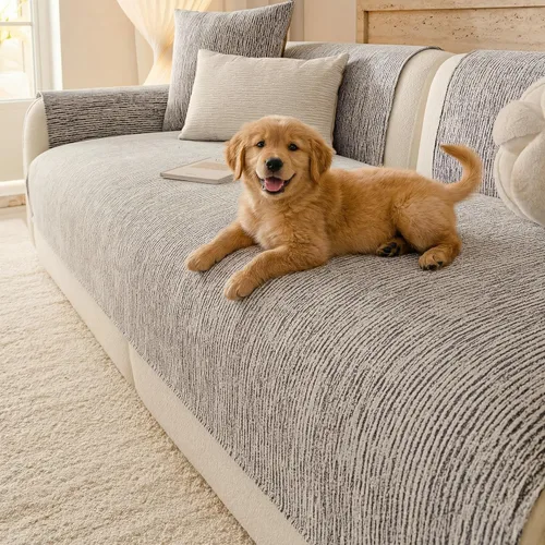 Vista 13 de MEETSKY Fundas de sofá para mascotas para sofá de 2 cojines, funda de sofá antideslizante para perros, fundas de sofá para sofá seccional, protector