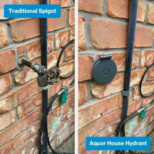 Vista 4 de Aquor House Hydrant V1+ - Grifo para exteriores antiheladas, válvula antisifón con conexión rápida, boquilla de manguera empotrada a prueba