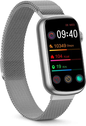 Vista 8 de FITVII Slim - Rastreador de actividad física con oxígeno en sangre, presión arterial, monitoreo de frecuencia cardíaca y sueño 24/7, rastreadores