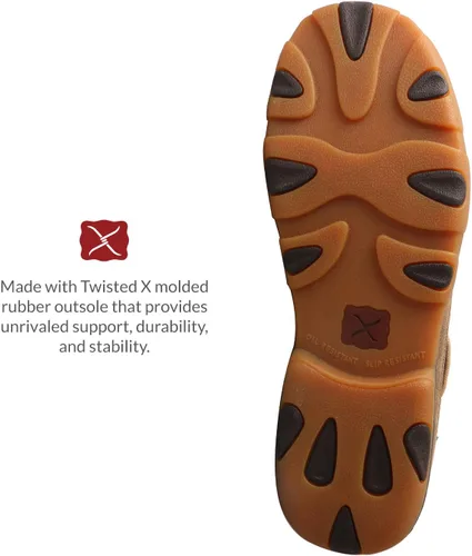Vista 6 de Twisted X Zapatos de conducción con estampado de avestruz para hombre, Beige Bronceado