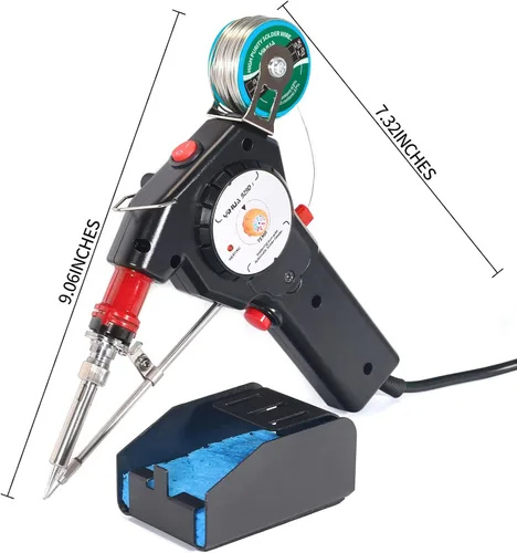 Vista 8 de YIHUA 929D-I Pistola de soldadura motorizada de alimentación automática con temperatura precisa variable (200-450°C), interruptor de encendido