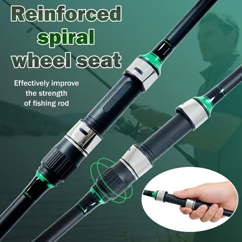 Vista 5 de Surf Spinning Fishing Rod 9'-12', 3-Piece Carbon Fiber Saltwater Rod with 2 Identical Tips Lightweight High-Sensitivity Long-Cast Shore & Beach