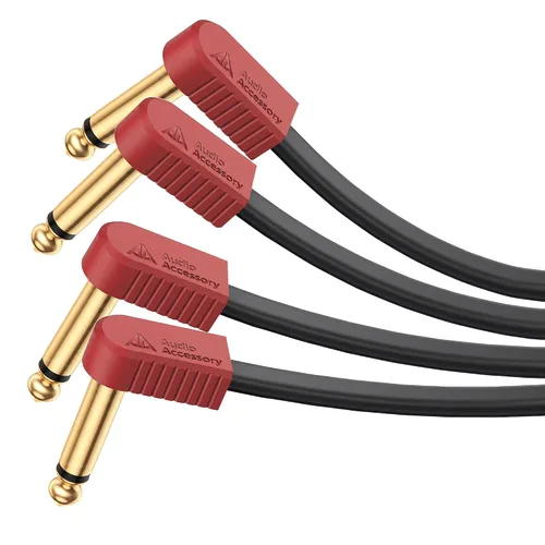Vista 16 de Cables de conexión de guitarra, cables de pedal de guitarra planos chapados en oro, reforzados con Kevlar, cable blindado de doble capa sin ruido