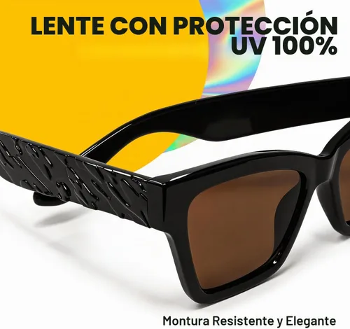 Vista 5 de VISOONE Cat Eye Sunglasses for Women Men Designer Retro UV400 Shades Negro/Marrón