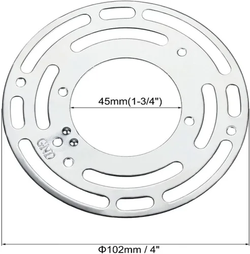 Vista 2 de Tsurpcao Soporte de montaje para lámpara de techo de 4 pulgadas, 4 pulgadas de diámetro, universal, hierro chapado en zinc, plata, 4