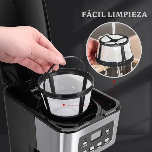 Vista 8 de Taylor Swoden Cafetera programable para 12 tazas, negro y acero inoxidable