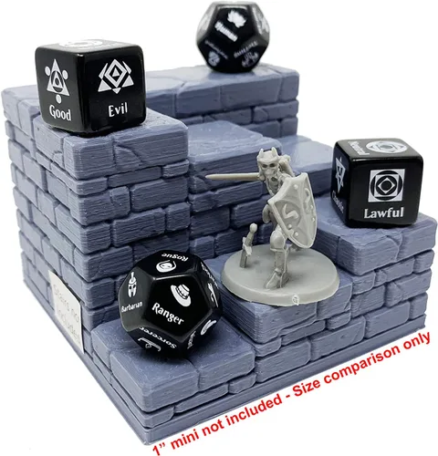 Vista 5 de Citadel Black Juego de dados aleatorizadores de personajes: aleatoriza clase, raza y alineación para personajes o NPC, hecho para Calabozos