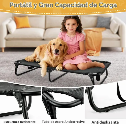 Vista 5 de Catre elevado plegable para perro, no necesita montaje, cama elevada plegable impermeable para perros, cuna para perros al aire libre, cama hamaca