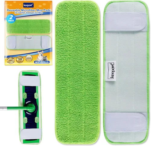 Vista 9 de KEEPOW Almohadillas de microfibra para trapeadores Swiffer XL, reutilizables, para mopa húmeda y seca, compatibles con Swiffer Sweeper XL, repuesto
