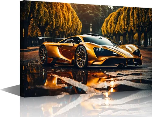 Vista 9 de Car Pictures for Living Room Wall Decor Super Car Driving Art Prints City Highway Road Paintings 1 Piece Canvas Wall Art Super Car Canvas Prints