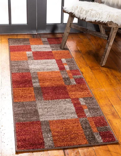 Vista 32 de Unique Loom - Alfombra de la colección Otoño Providence (rectangular de 2 x 3 pies 1 pulgada, azul grisáceo/marrón claro)
