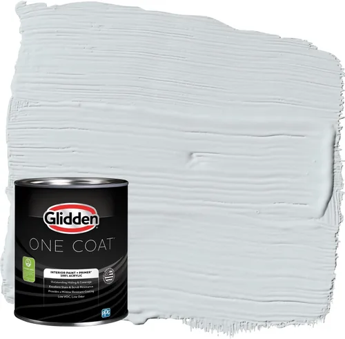 Vista 74 de Glidden Pintura Interior + Imprimación: Gris/Plata Antigua, Una Capa, Satinado, 1 Galón