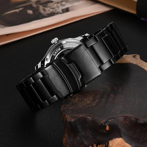 Vista 2 de WOCCI Correa de reloj de metal resistente, correa de reemplazo de acero inoxidable 316L, cierre desplegable, compatible con ancho de lug de reloj