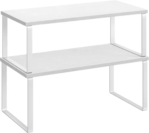 Vista 12 de SONGMICS Estante Organizador de Gabinete, Juego de 2 Estantes de Encimera de Cocina, Almacenamiento de Cocina, Estante de Especias, Apilable