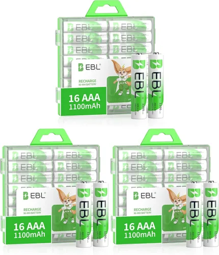 Vista 13 de EBL Baterías AAA recargables (16 unidades) Ready2Charge 1100mAh 1.2V Batería Ni-MH
