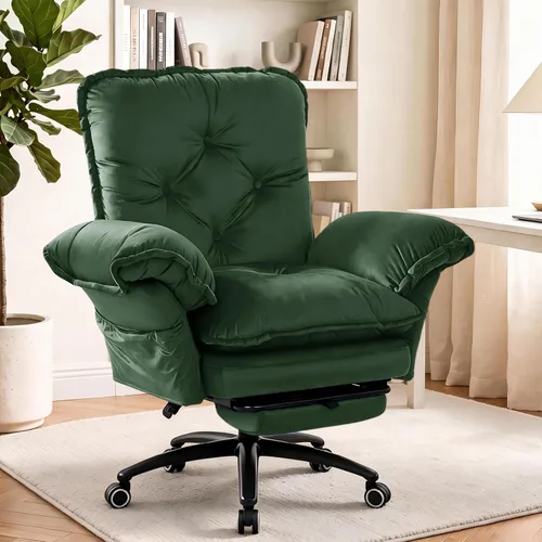 Vista 17 de FiveWillowise Silla cruzada con brazos abatibles, cómoda silla de oficina Azul (Velvet Blue)