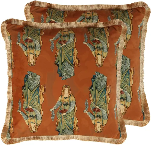 Vista 123 de patdrea Funda de almohada de terciopelo francés de diseño, 18 x 18 pulgadas Aviario
